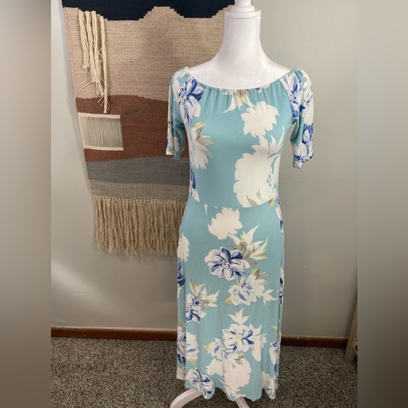 Yumi Kim Revolve Skip A beat Wanderlust Jade Floral A Line Midi Dress size L - Picture 2 of 7